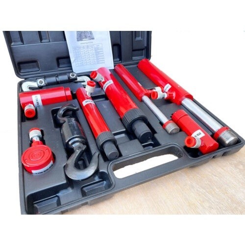 7pc Hydraulic Auto Body Frame Repair Hook Puller Pusher Ram 10T 4T 2 Porta Power
