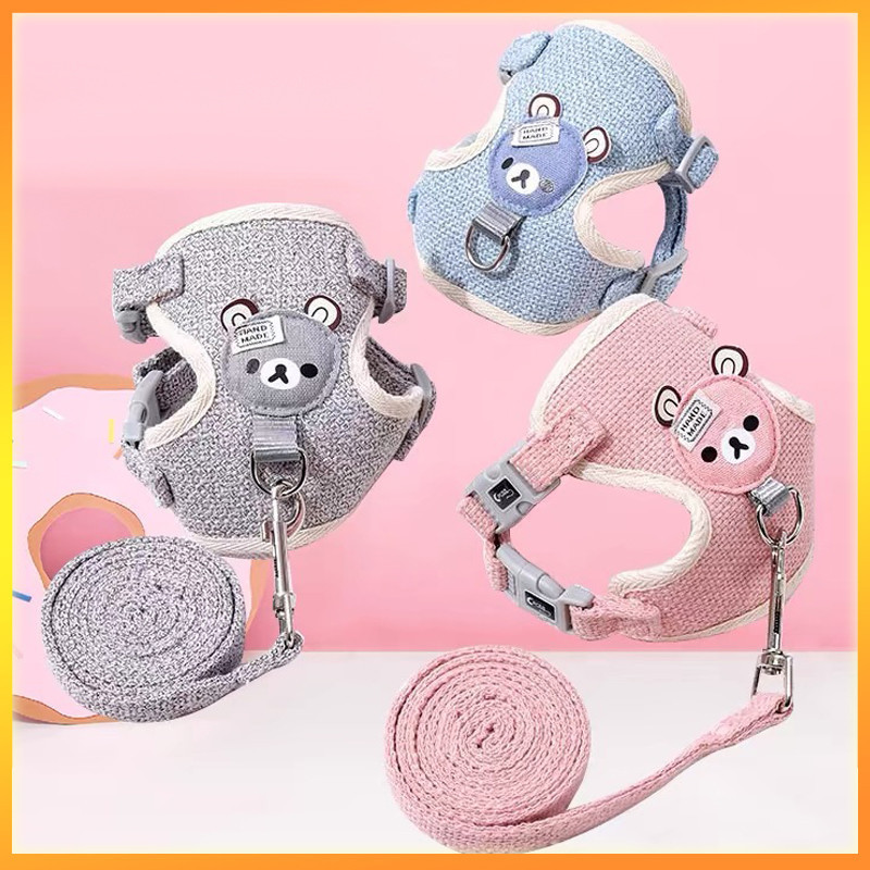 YTL สายจูงรูปหมีน้อยสำหรับสัตว์เลี้ยง แมว กระต่าย หมา ใช้ได้