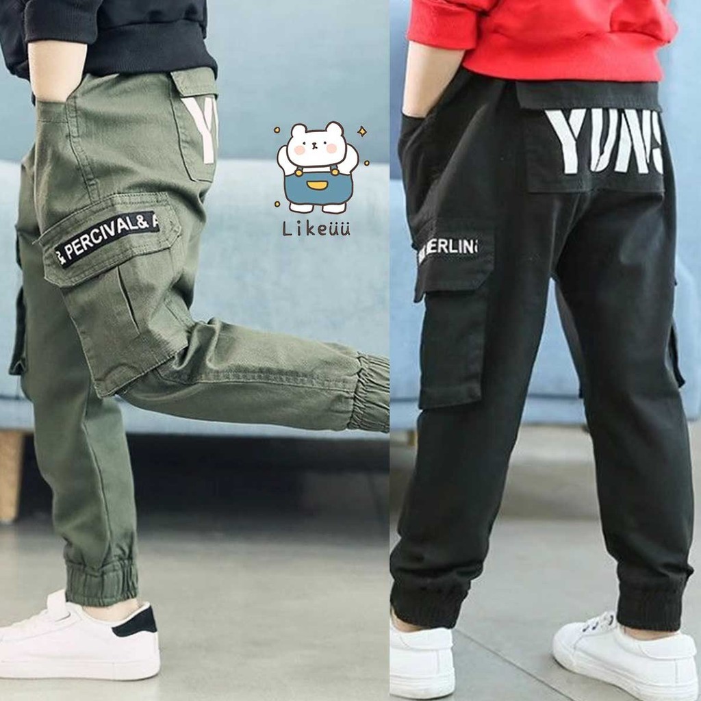 กางเกงคาร์โก้แฟชั่น ผ้าดีมาก ใส่สบาย สำหรับเด็กผู้ชาย