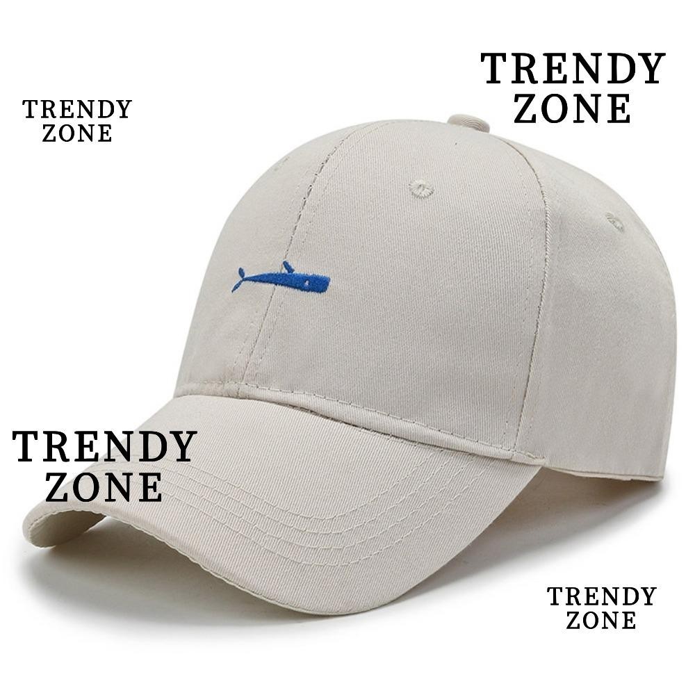 Trendyzone หมวกเบสบอล ปักลายปลา ป้องกันรังสียูวี ปรับได้ สําหรับเล่นกีฬา ตกปลา สี่ฤดู