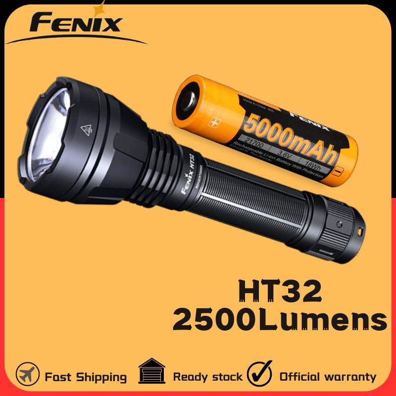 Fenix HT32 ไฟฉาย 2500Lumens Type-C สวิตช์ไฟท้ายคู่ ชาร์จได้ รวมแบตเตอรี่ 21700 5000mAh