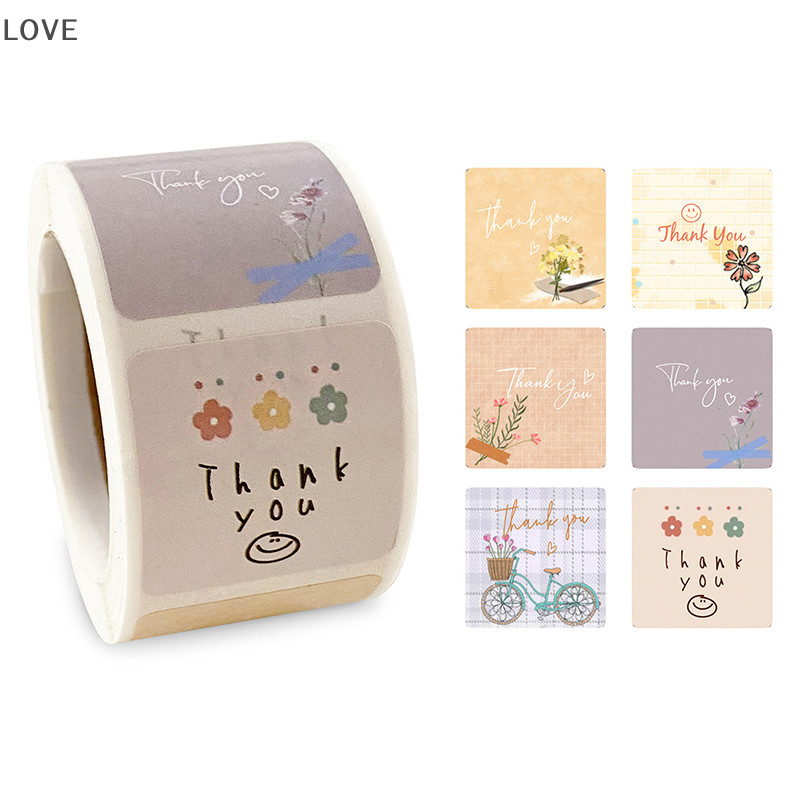 [JJCW] สติกเกอร์ฉลาก ลายการ์ตูน Thank You น่ารัก สําหรับติดซองจดหมาย 300 ชิ้น ต่อม้วน QQW