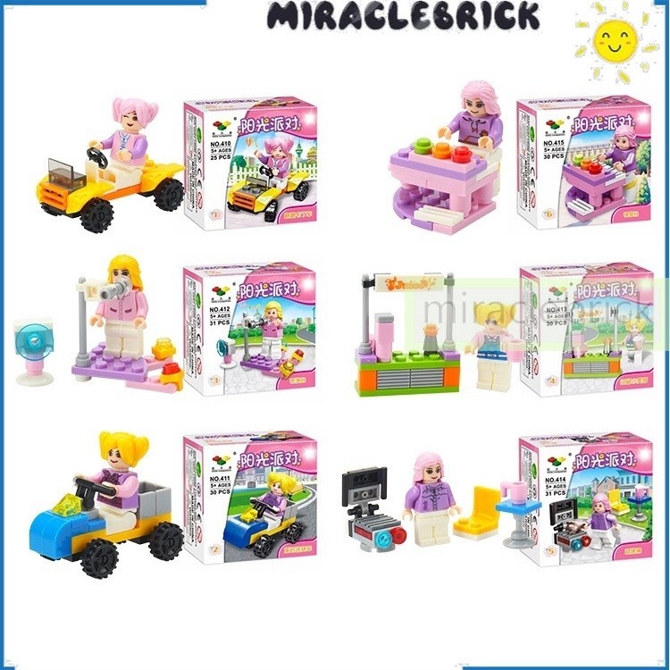 ของขวัญวันเด ็ กMinifiguresยานพาหนะก ่ อสร ้ างรถตํารวจของเล ่ นเปียโนสีชมพูปริศนาประกอบบล ็ อกอาคาร DIY ผู ้ ใหญ ่ เพื ่ อนเด ็ กของขวัญวันเกิด