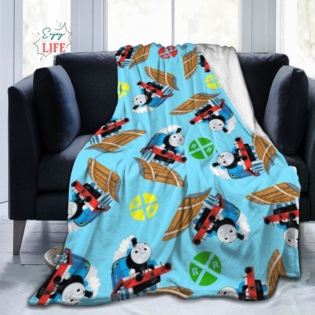 Thomas And Friends ผ้าห่มนุ่มพิเศษโยน Flannel ผ้าห่มอุ่นแฟชั่นสบายผ้าห่มซักได้สําหรับเตียงโซฟาเก้าอี้ห้องนั่งเล่น P001