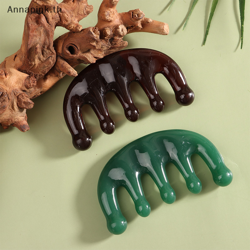 Annapink.th 1 ชิ้นหวีนวดฟันกว้าง Face Body Gouache Scraper Scalp Meridian Relax EN