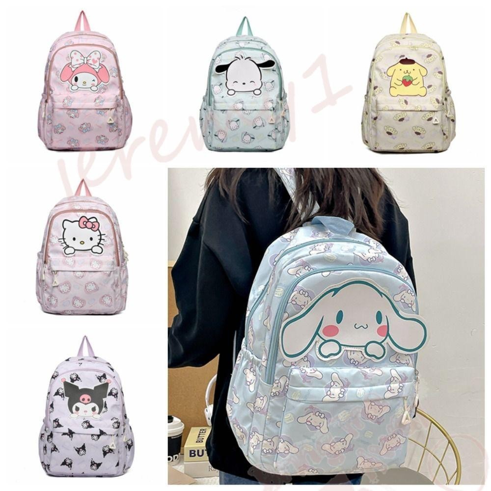 Jeremy1 กระเป๋าสะพายข้าง ขนาดใหญ่ จุของได้เยอะ ลายการ์ตูนแมวคิตตี้น่ารัก สไตล์เกาหลี สําหรับเด็ก