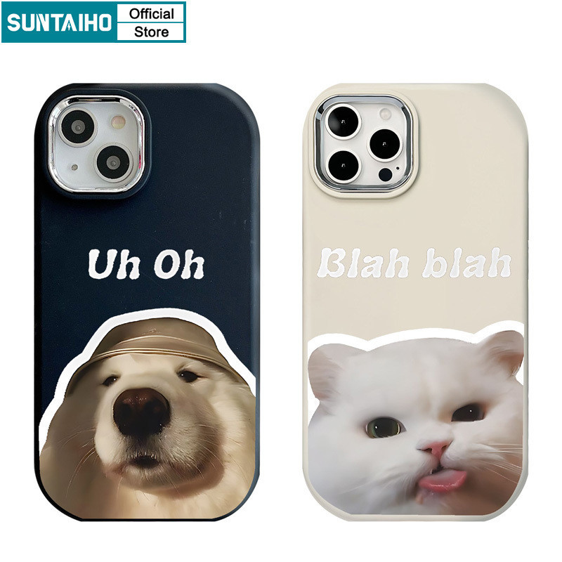 Suntaiho เคสไอโฟน เคสโทรศัพท์ซิลิโคน TPU แบบนิ่ม ลายสุนัข แมว กันกระแทก สําหรับ Iphone 15 14 12 13 11 Pro Max IP 7 8 Plus Iphon X XS XR Xs Max