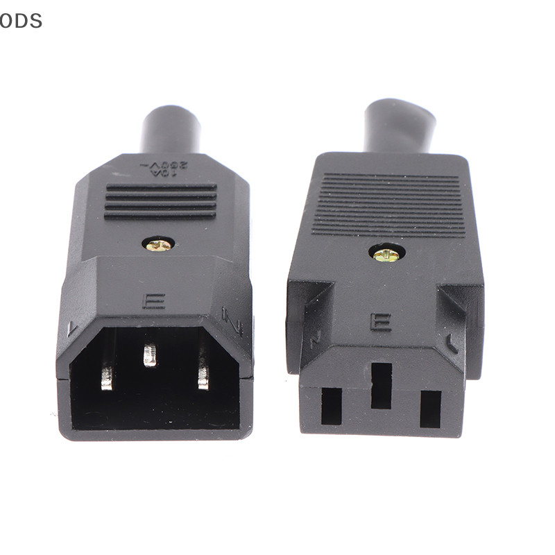 Ods ปลั๊กซ็อกเก็ตเชื่อมต่อสายเคเบิล AC 3Pin C13 C14 10A 250V ตัวเมีย ตัวผู้
