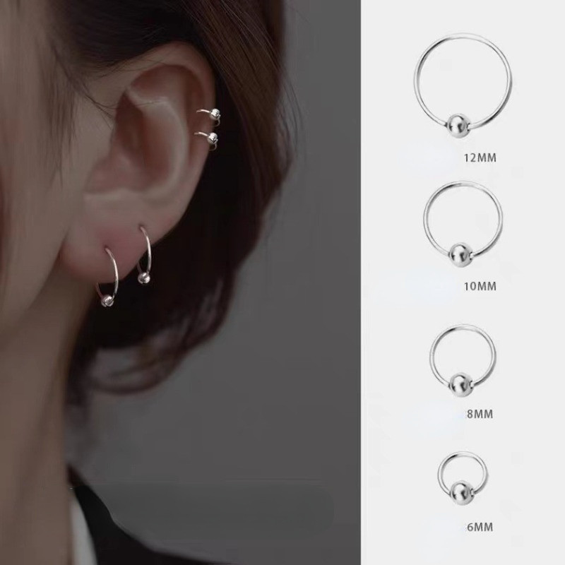 ต่างหูห่วงฮักกี้ สเตนเลส ทรงกลม ขนาดเล็ก 6 8 10 12 มม. สีทอง สไตล์พังก์ร็อค มินิมอล สําหรับผู้หญิง และผู้ชาย 1 คู่