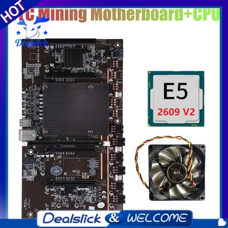 【Dealslick】เมนบอร์ดแร่ X79 H61 BTC พร้อมพัดลมระบายความร้อน CPU E5 2609 V2 LGA 2011 DDR3 รองรับการ์ดจอ 3060 3070 3080