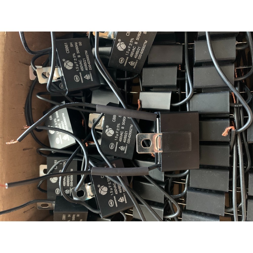 ตัวเก็บประจุ แคปพัดลม คาปาซิเตอร์ 1.5uf capacitor 1.5uf ดีแท้แน่นอน รับประกันคุณภาพ มีมาตรฐาน : CE C