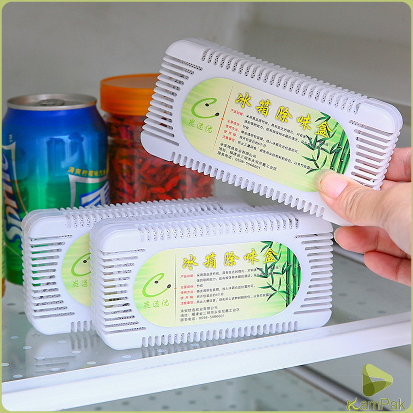 KamPak กล่องถ่านไม้ไผ่กําจัดกลิ่นสําหรับตู้เย็น  Deodorant box