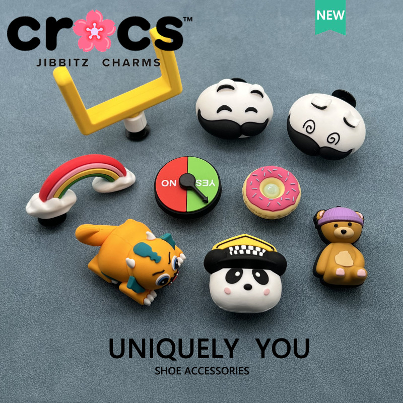 Jibbitz crocs charms 3D มังกรแพนด้า โดนัท สเตอริโอ รองเท้า อุปกรณ์เสริม