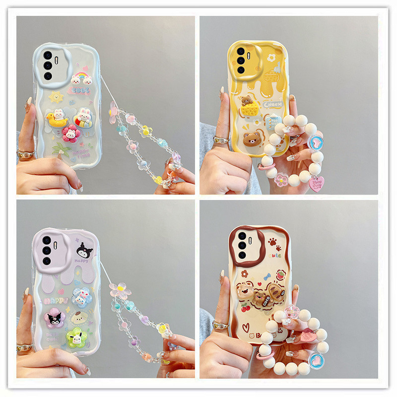 เคส vivo v23e เคสโทรศัพท์มือถือ ลายตุ๊กตา 3D สีครีม สําหรับ