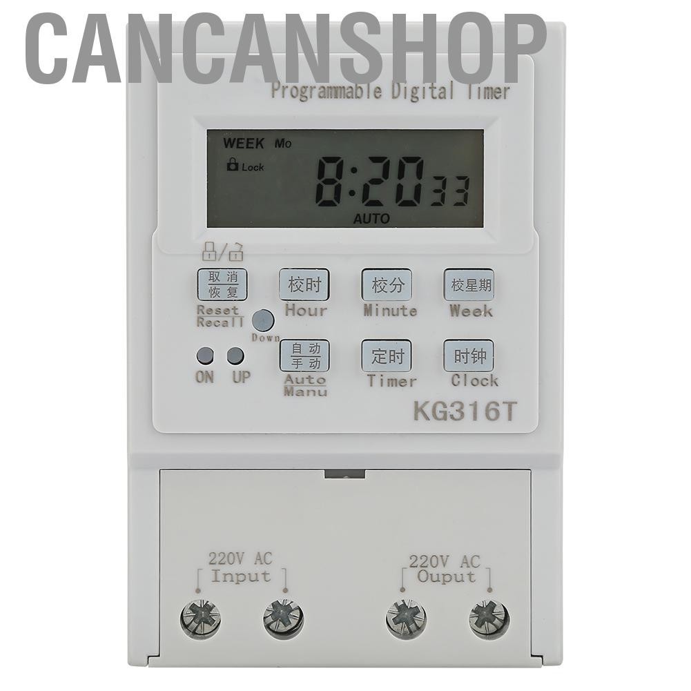Cancanshop AC 220V Digital Time Switches Manual/Auto Switch Relay Weekly