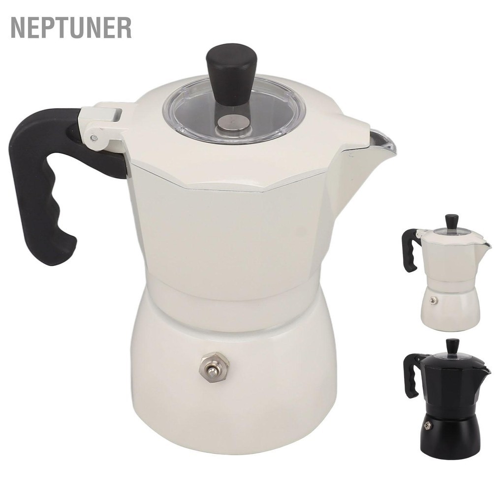 NEPTUNER Moka Pot เครื่องชงกาแฟอิตาลี ใช้งานง่าย หม้อกาแฟอลูมิเนียม สำหรับชงกาแฟ