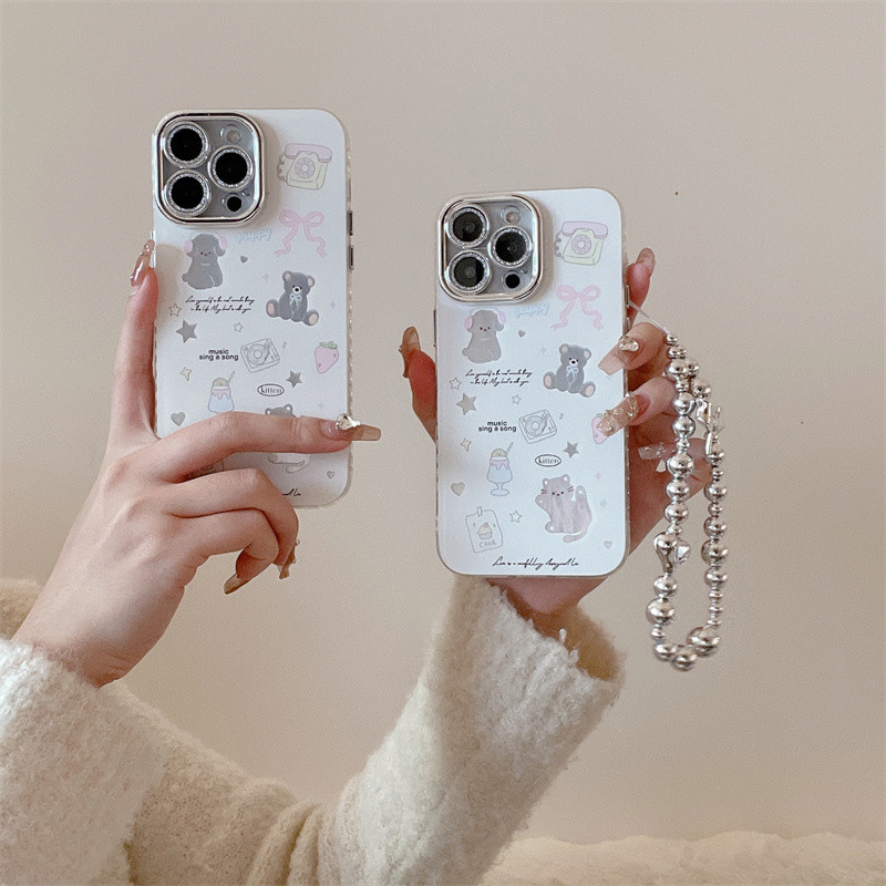หมีน้อยและแมวน้อยสําหรับ iphone16 promax 15promax 14/13/12/15/16pro iphone11 14/15 เคส iphone TPU ใหม่กันฝุ่น