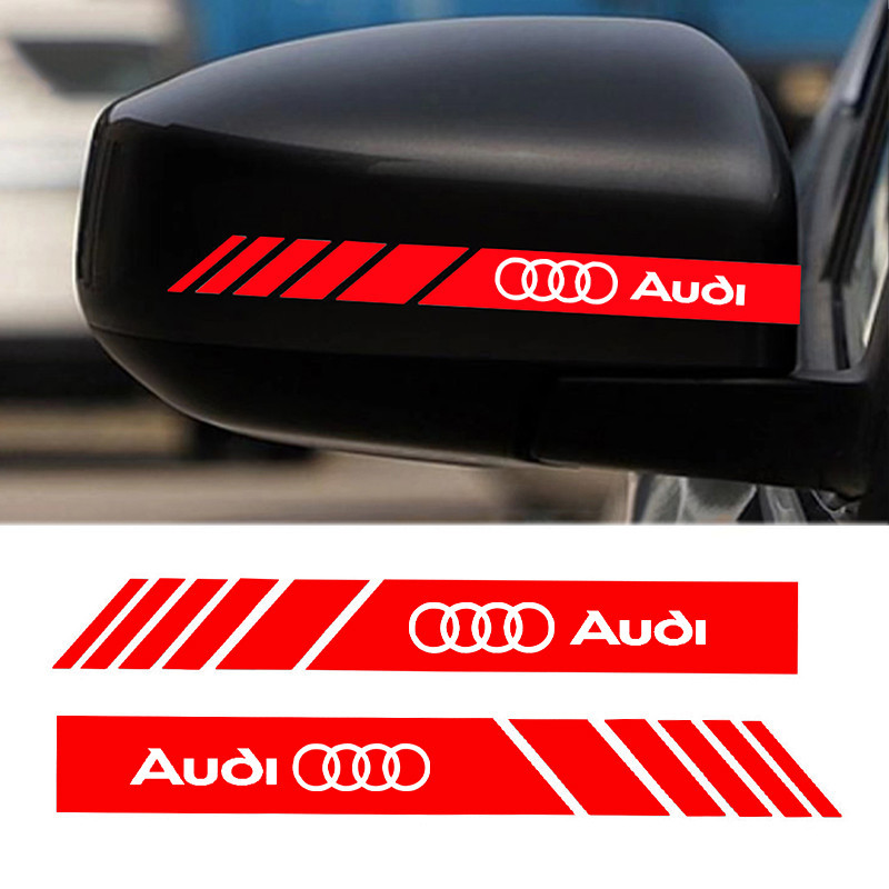 [หนึ่งคู่] สติกเกอร์ตกแต่งกระจกมองหลังรถยนต์ สําหรับ Audi Q3 Q5 A4L A6L A3 Q5L Q7 Q7L Q1 A5 A7 R8