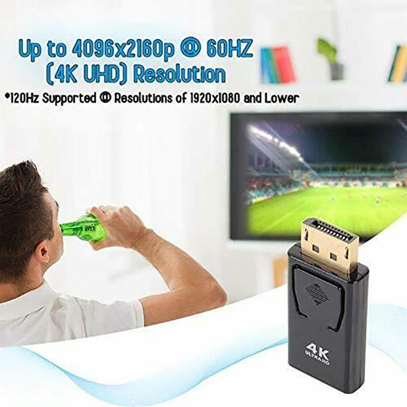 ชุบทอง DP TO HDMI สายเชื่อมหน้าจอ DP อะแดปเตอร์ DP ตัวผู้ เป็น Hdmi ตัวเมีย ชุบทอง เปลี่ยน Display Port เป็น HDMI 4K