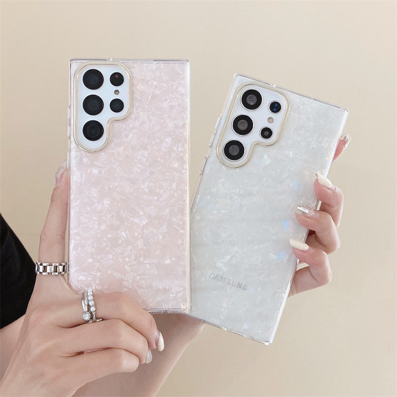 Luxury Dream Shell ชุบเคสโทรศัพท์สําหรับ Samsung S24 FE S23 FE Plus S24 Ultra A14 A25 A35 A15 A55 A54 5Gซิลิโคนนุ่ม