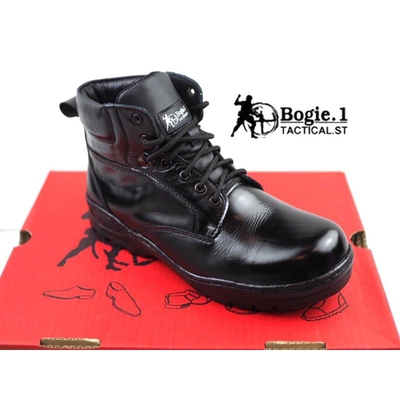 รองเท้าข้าราชการ รองเท้าหุ้มข้อสั้นสีดำ Bogie1 รุ่น POLICE  SHOES (PS) Bogie1