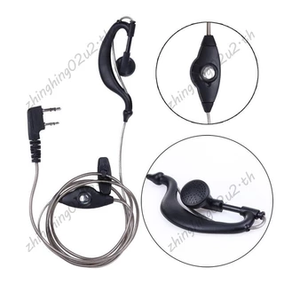 ชุดหูฟังไมโครโฟน 2 Pin PTT สีดํา สําหรับวิทยุ Kenwood QUANSHENG PUXING WOUXUN HYT TYT TH UV5R