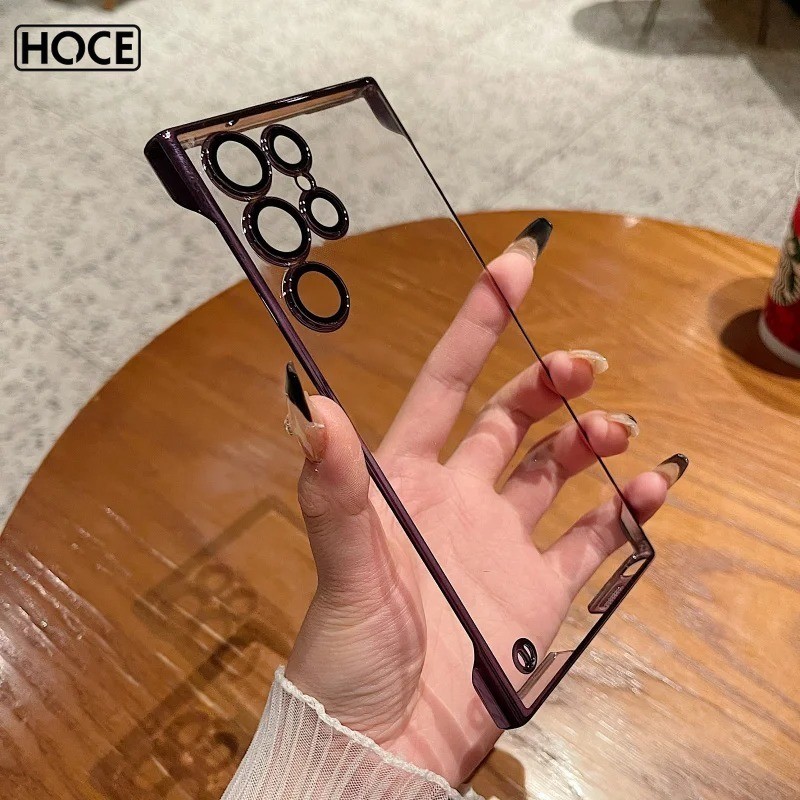 Hoce เคสโทรศัพท์มือถือแบบแข็ง ใส บางมาก กันกระแทก สําหรับ Samsung S24 Ultra S23 S22