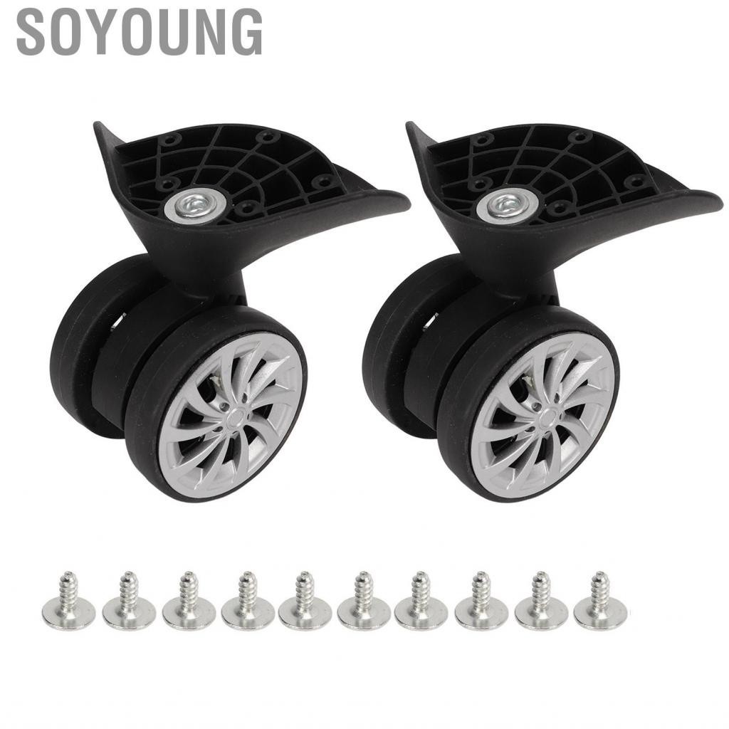 Soyoung A Pair Luggage Wheel Suitcase Casters Black Travel Wheels Replacement