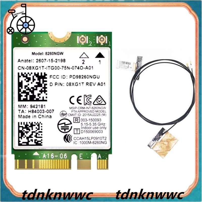 [tdnknwwc] 8260 8260NGW WiFi Card+2XAntenna 2.4G/5Ghz 867M Bluetooth 4.2 NGFF M.2 WiFi สําหรับ Intel