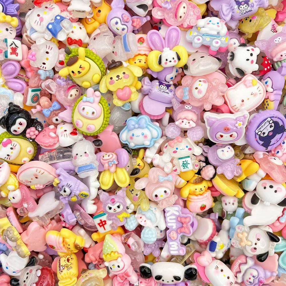 การ์ตูนน่ารัก Sanrio Kuromi อะนิเมะเรซิ่น อุปกรณ์ตกแต่ง DIY