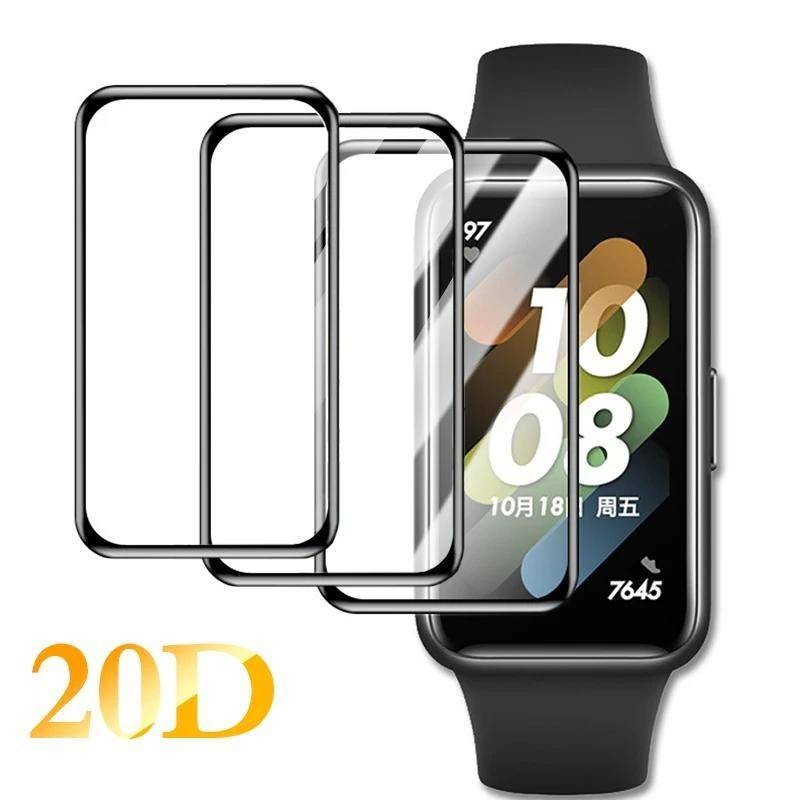 Honor Band9 Band7 Band6 Band5 Band4 WatchES 1-3 ชิ้น 20D HD ขอบสีดํา ฟิล์มกระจกนิรภัย สําหรับ Honor Band 9 7 6 5 4 Watch ES ป้องกันแสงสีฟ้า ป้องกันลายนิ้วมือ นาฬิกาป้องกันหน้าจอ