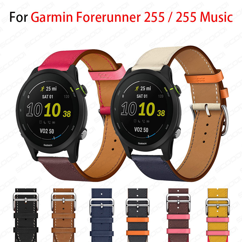 สายนาฬิกาข้อมือ สายหนังวัวแท้ แบบเปลี่ยน สําหรับ Garmin Forerunner 965 955 265 255