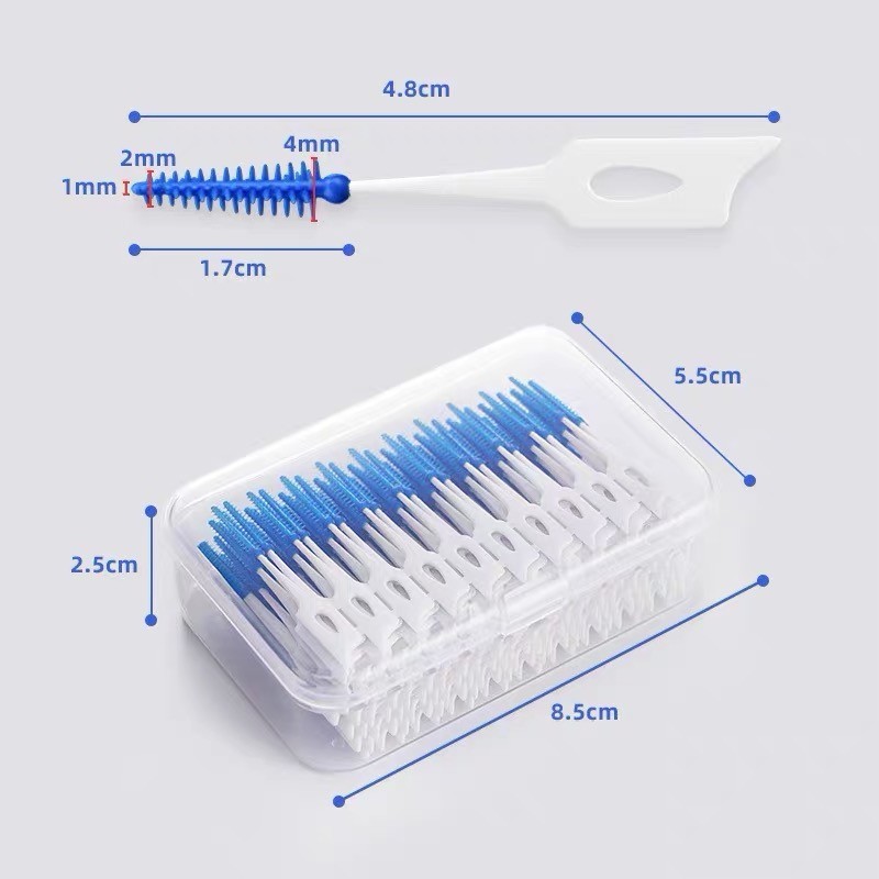 40 pcs / box ดูแลฟัน ซิลิโคน แปรงฟัน นุ่มพิเศษ แปรงทําความสะอาดฟัน ไหมขัดฟัน ไม้จิ้มฟัน