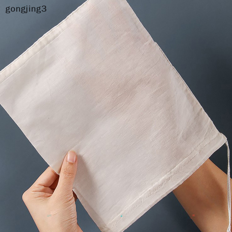 Gongjing3 ถุงผ้าชีส นํากลับมาใช้ใหม่ได้ สําหรับกรองชา นม โยเกิร์ต กาแฟ