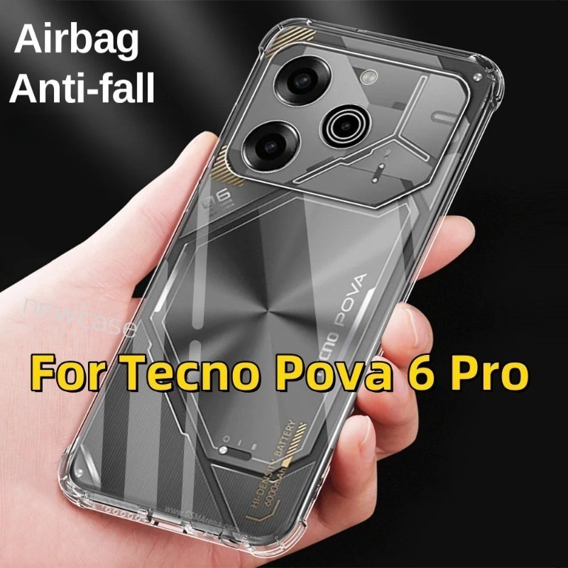 เคสโทรศัพท์ซิลิโคน TPU ใส แบบนิ่ม กันกระแทก สําหรับ Tecno Pova 6 Pro 5G 2024 Pova6Pro Pova6