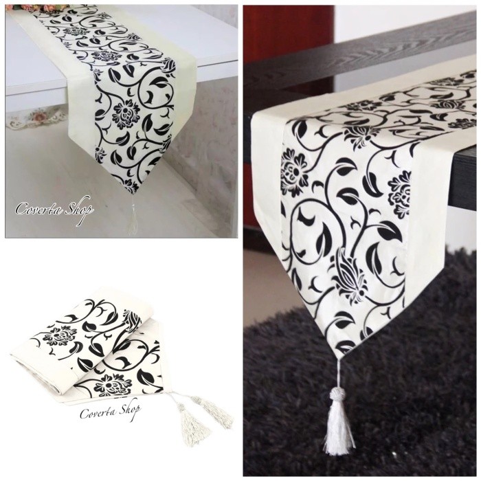 [[PREMIUM]]BEST Satin Table Runner - ผ้าปูโต๊ะยาว - สีเบจ - 28x200cm