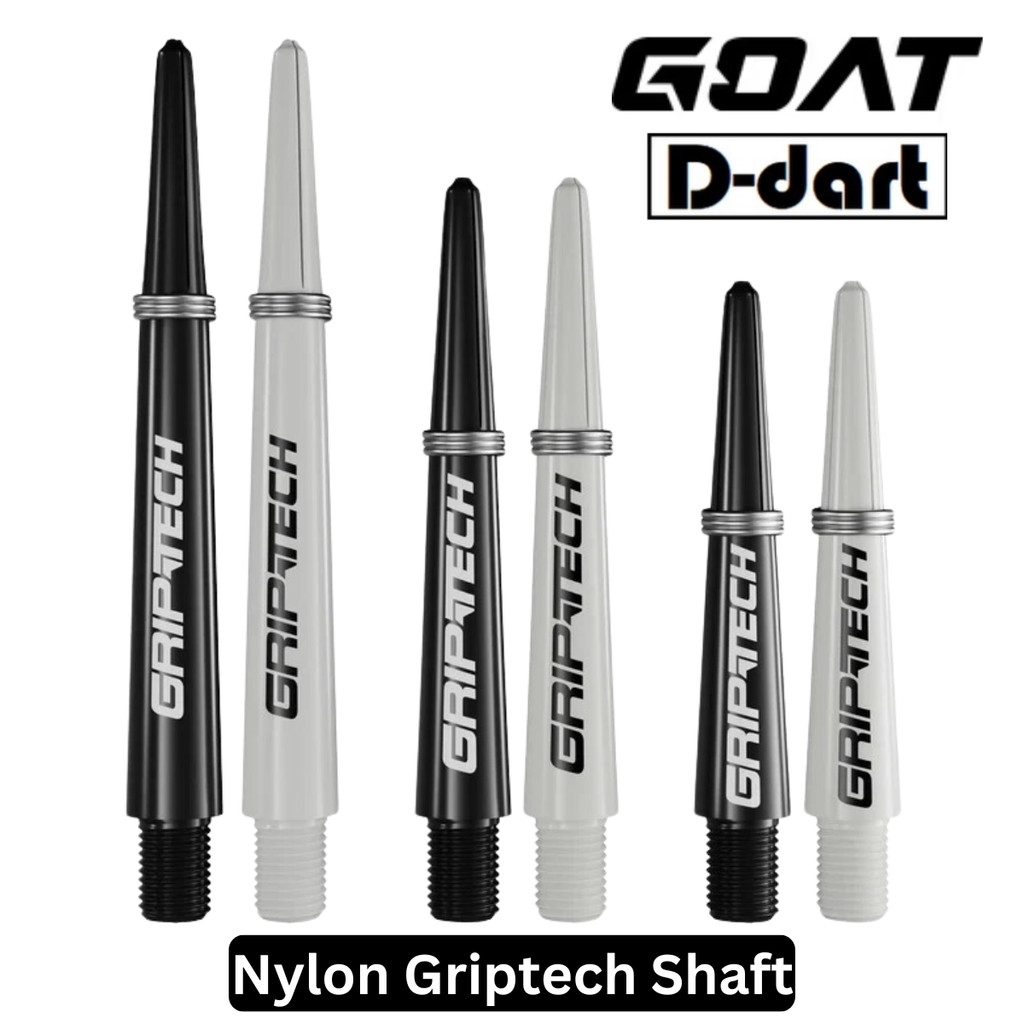 GOAT DART SHAFT - BLACK/WHITE NYLON GRIPTECH SHAFT/STEM พร้อม SPRINGS