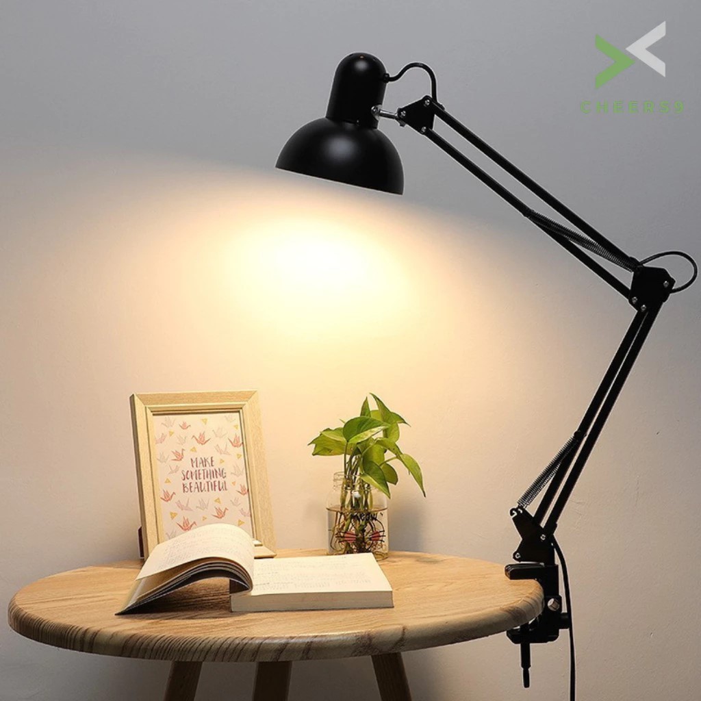 โคมไฟหนีบโต๊ะ ไฟนีบโต๊ะ ไฟทําเล็บ โคมไฟตั้งโต๊ะ Table lamp clip ปรับขึ้น-ลงได้ Cheers9