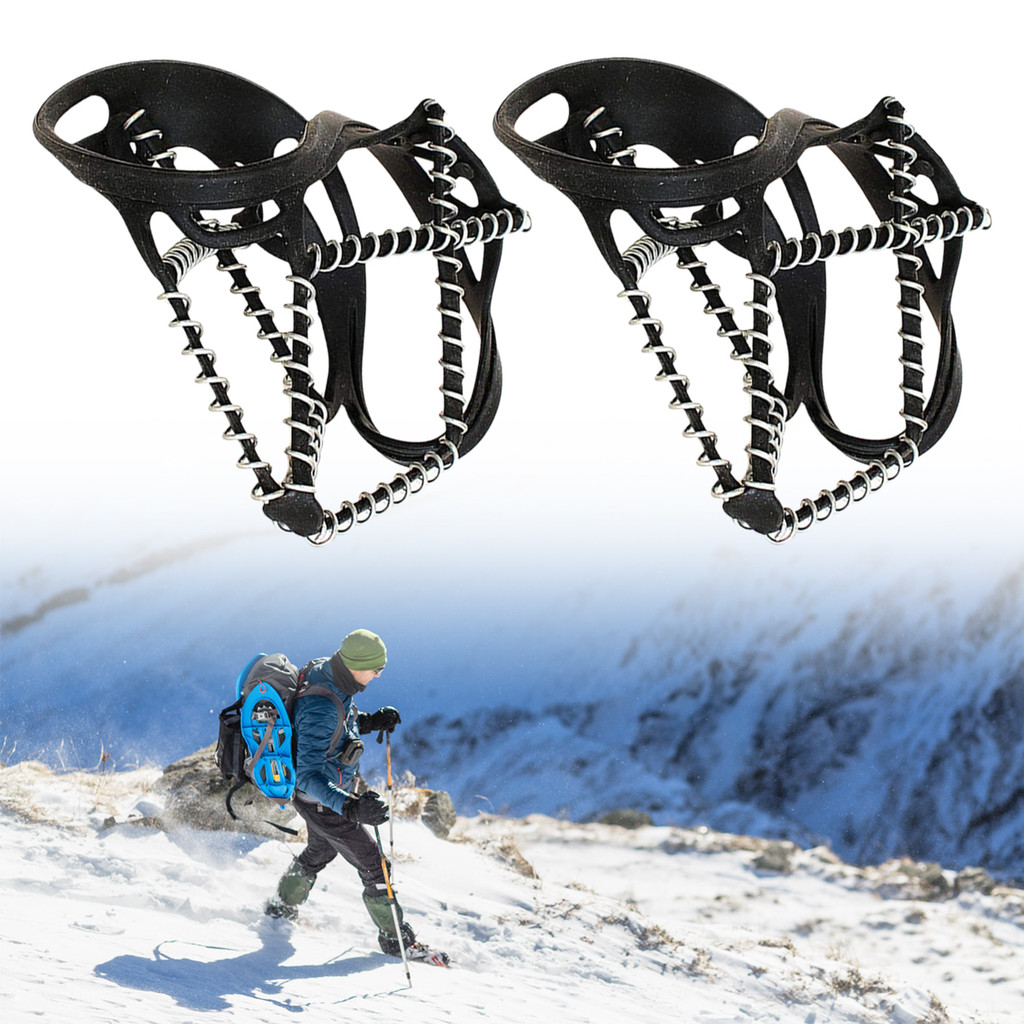 เดินป่ากลางแจ้งปีนเขาหิมะ Spikes Crampons Cleats Chain Claws Grips รองเท้า Ice Gripper Spike สําหรับรองเท้า Anti Slip Tool