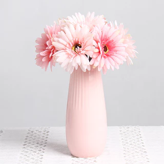 ช่อดอกไม้ปลอม 🌼 ดอกไม้ประดิษฐ์ เยอบีร่า พลาสติก PU สําหรับตกแต่งบ้าน งานแต่งงาน ช่อดอกไม้เยอบีร่า