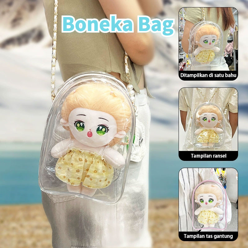 KATUN 20 ซม. PVC Doll Bag / Closed Labubu Macaron Bag / PVC Cotton Doll Bag Storage Bag