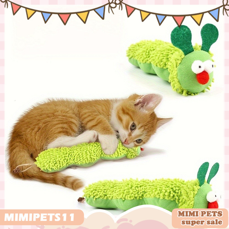 ของเล่นแมวแคทนิป😸 ตุ๊กตาหนอนผีเสื้อ ทนรอยขีดข่วน กัดได้ หมอนรูปจระเข้ แมลงสาบ ปลาโลมา