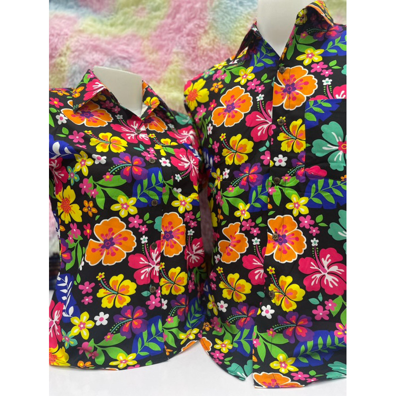 เสื้อสงกรานต์ ลายดอก 6856 ส่ง สีชมพู สีฟ้า สีแดง