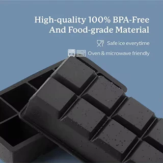 1-3 ชิ้นซิลิโคนถาดน้ําแข็งขนาดใหญ่ - Stackable Square Ice Cube แม่พิมพ์สําหรับวิสกี้ค็อกเทล Bourbon - Easy Release, 4/6/8 กริด