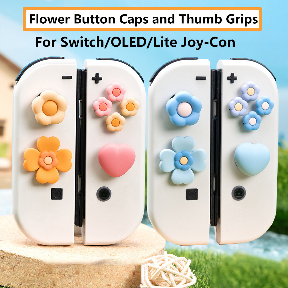 Geekshare ชุดฝาครอบปุ่มกดจอยสติ๊ก ซิลิโคน รูปกบ และเพลา สําหรับ Nintendo Switch OLED Joy-Con