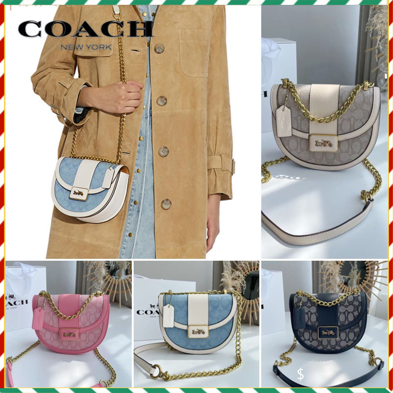 💕USA COACHกระเป๋าสะพายสตรีแฟชั่นกระเป๋าถือย้อนยุคกระเป๋าสะพายไหล่ C4694 C3921 C3464