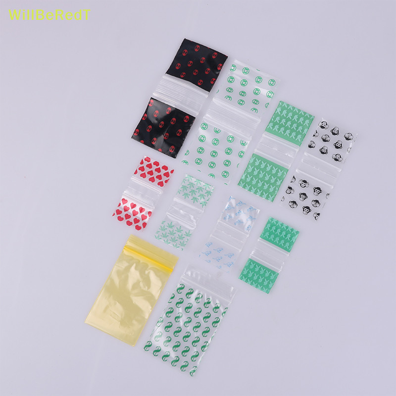 [WillBeRedT] ถุงซิปล็อค ขนาดเล็ก ลายการ์ตูน แบบพกพา 100 ชิ้น [ใหม่]