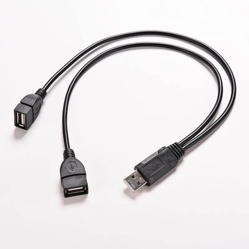 ส่งไว ประกัน1ปีเต็ม! 2 พอร์ตUSB2.0 HUB USB 2.0 สายไฟอะแดปเตอร์สำหรับโทรศัพท์ PC แล็ปท็อปสาย