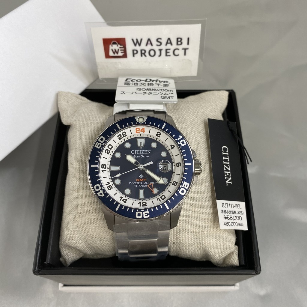 ⭐️Authentic⭐️Direct from Japan⭐️CITIZEN BJ7111-86L Unused PROMASTER MARINE Eco Drive Sapphire glass Blue Titanium Men Wrist watch  นาฬิกาข้อมือ