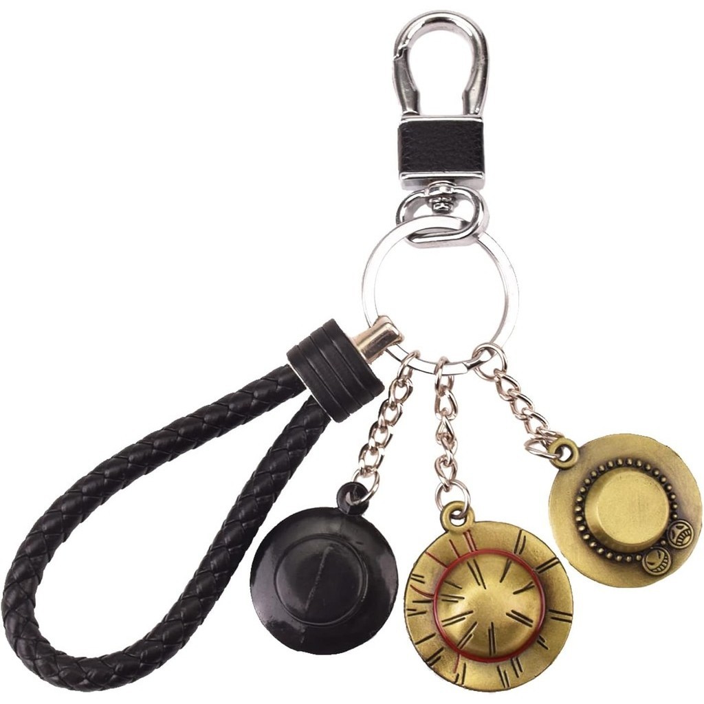 Keychain One piece Straw hat Skull cup Brother Luffy Ace Sabo bag Charm character Popular anime good